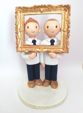 Two grooms cake topper